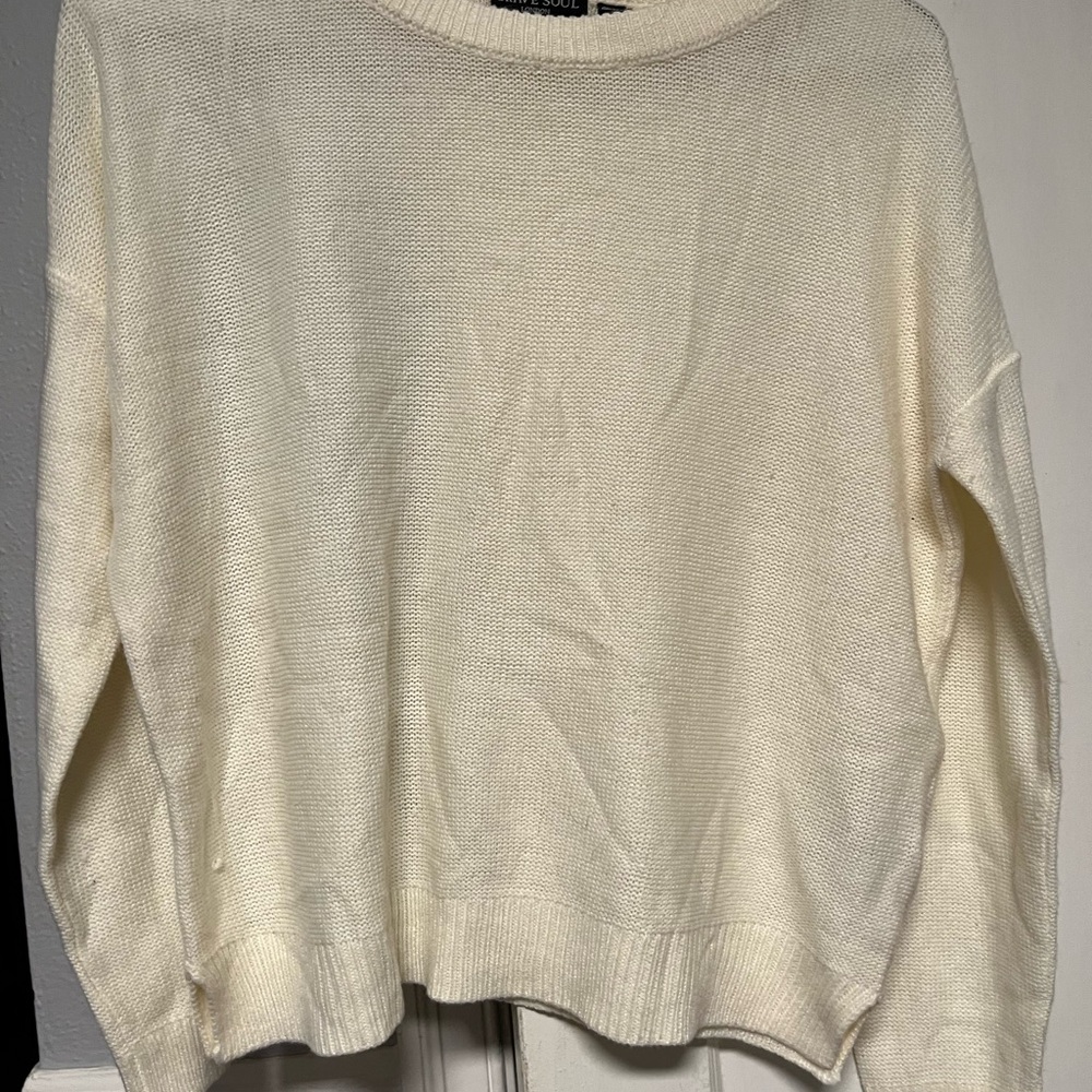 Brave Soul Cream Crew Neck Sweater